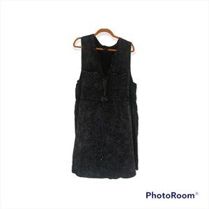 TORRID LIKE NEW ZIP-FRONT SHIRT DRESS - STRETCH CHALLIS MOTTLED BLACK